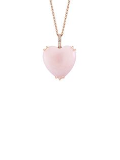 Complete Any Look On A Romantic Note With This Gorgeous Rose Gold Necklace. It Features A Heart-Shaped Pink Opal Pendant That Is Hung On A Diamond-Studded Loop. Pink Opal, 8.75 Tcw Diamond, 0.04 Tcw Diamond Color: Hi Diamond Clarity: I1-I2 14k Rose Gold Lobster Clasp Made In Usa Size Length, About 16" With 2" Extender Pendant Size, About 0.97" Please Note: Warranty Services Are Provided Exclusively By Ef. Center Core - Jewelry Trunk > Saks Off 5th. Effy. Luxury Pink Heart Cut Necklace, Elegant Pink Heart Necklace With Heart Beads, Elegant Pink Gold Heart Cut Necklaces, Elegant Pink Gold Heart Cut Necklace, Elegant Heart Cut Pink Gold Necklace, Elegant Heart Gemstone Necklace For Wedding, Elegant Heart Necklace With Gemstone For Wedding, Pink Gold Heart Necklaces For Wedding, Pink Gold Heart Necklace For Wedding