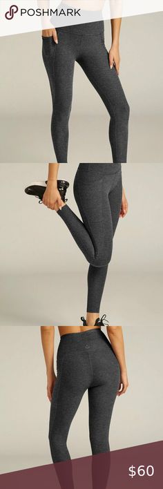 NWT Beyond Yoga  Spacedye Out Of Pocket High-Waisted Midi Legging Grey XS