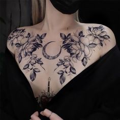 Tattoo Zeichnungen, Muster Tattoos, Tattoos Geometric, Collar Bone Tattoo, Elegant Tattoos, Permanent Tattoo, Dope Tattoos, Chest Tattoo