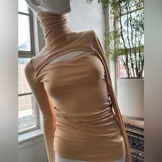 Can Be As A Dress For Petites. Softest. Natural And Eco Friendly Still High Fashion Xs. Stretches 8% Lycra Yellow Tops For Fall Night Out, Yellow Tops For Night Out In Fall, Chic Yellow Winter Top, Yellow Turtleneck Top For Spring, Yellow Trendy Turtleneck Top, Popcorn Shirts, Burnt Yellow, Vs Pink Nation, Cropped Quarter Zip