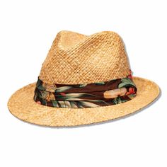 The Saint Martin Tropical Straw Fedora is the quintessential resort hat. Made of 100% Straw and featuring a 2" snap brim, this hat screams "beach hat". Incredibly lightweight and ultra breathable, it still provides the necessary sun protection to keep the wearer safe in all of their adventures. The Tropical print hat band is the finishing touch on this stylish and practical Straw Fedora.CrownTeardrop4.5" Front5.5" BackBrim2"Snapbrim FeaturesMade of 100% StrawTropical Print HatbandCotton Sweat Ba Classic Adjustable Summer Hat, Summer Travel Sun Hat Made Of Toquilla Straw, Toquilla Straw Fedora With Curved Brim, Short Brim Toquilla Straw Panama Hat, Lightweight Flat Brim Panama Hat For Beach Season, Toquilla Straw Panama Hat With Short Brim, Classic Fedora For Beach, Summer Bucket Panama Hat For Travel, Classic Fedora Hat For The Beach