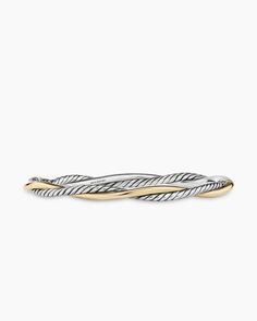 Petite Infinity Bracelet in Sterling Silver with 14K Yellow Gold, 4.4mm Silver Bracelet Stack, Yurman Bracelet, David Yurman Bracelet, Silver Bracelets For Women, David Yurman Jewelry, The Infinity, Perfect Harmony, Yellow Gold Bracelet, Dear Santa