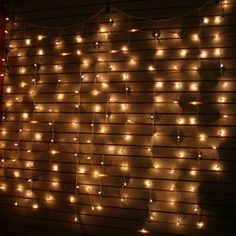 a window covered in lots of white lights