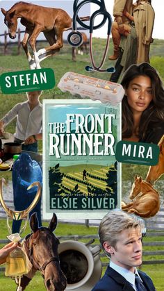 the front runner mira collage with images of horses, people, and other things