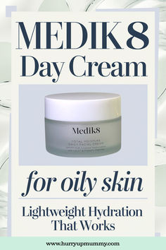 Image of a jar of Medik8 moisturizer designed for oily skin, promoting lightweight hydration and daily facial moisture. Moisturizer For All Skin Types, Cream For Oily Skin, Moisturizer For Oily Skin, Clogged Pores, Oil Control