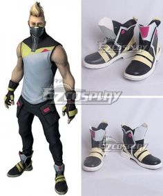 an action figure wearing black and yellow shoes