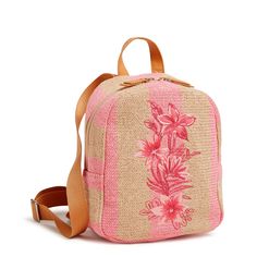 Carry every essential (hands-free!) with this perfectly-portioned straw pack that's just perfect for beach days. Exterior features a slip pocket Interior features a zip pocket Zip closure. Dimensions: 7. 0" w x 9. 0" h x 3. 5" d Trim Material : Faux Leather Weight: 0. 53 lb Vera Bradley Outlet Women's Mini Straw Backpack in Candy Pink Stripe Straw Beachy Backpack, Straw Backpack, Work Backpack, Weekend Travel Bags, Belt Purse, Flip Flop Slippers, Candy Pink, Toiletry Bag Travel, Small Backpack