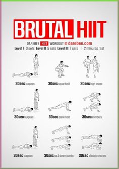 an exercise poster with instructions for the brutal hit