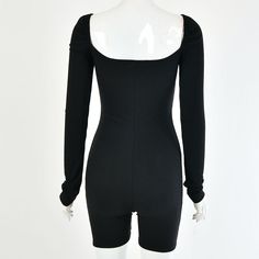 "Step into effortless style with our Luck Long Sleeve Romper in Black. This slim-fit romper boasts a casual and sexy look, perfect for any occasion. From fitness to yoga or even daytime wear, this romper is an all-match must-have. Get lucky and stand out from the crowd!" Luck Long Sleeve Romper in Black Slim Fit Casual, Sexy All-Match Fitness, Yoga, Daytime Clothes Fitted Black Athleisure Jumpsuits And Rompers, Black Long Sleeve Athleisure Jumpsuits And Rompers, Spring Workout Solid Color Jumpsuits And Rompers, Fitted Casual Bodysuit For Loungewear, Casual Bodycon Bodysuit For Night Out, Black Bodycon Bodysuit For Loungewear, Spring Workout High Stretch Jumpsuits And Rompers, Casual High Stretch Jumpsuits And Rompers For Workout, Black High Stretch Jumpsuits And Rompers For Loungewear