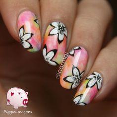 Color wipe technique by PiggieLuv! #floral #pretty #nailart #nails #polish via #piggieluv - bellashoot.com Happy Nails, Nail Art Designs Summer, Her Nails, Nail Art Videos, Instagram Nails, Flower Nail Art, I Love Nails, Cute Nail Art, Nail Art Galleries