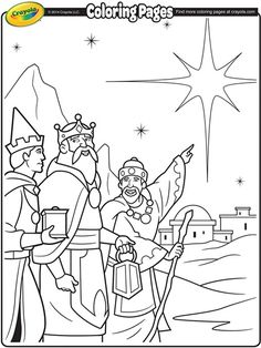 the three wise men coloring page for children to color and learn with their favorite characters