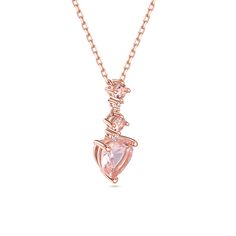 Wear this enchanting necklace as a reminder of the beauty and power of love. Let the gentle pink hues of the morganite stones evoke feelings of warmth and affection, while the heart-shaped design serves as a constant reminder of the love that resides within your heart. Crafted with precision, this exquisite piece features a heart-shaped morganite gemstone as its centerpiece, radiating a captivating pink hue that symbolizes love and tenderness. Above the main stone, two delicate morganite gems an Pink Morganite Gemstone Necklace, Elegant Rose Quartz Heart Pendant Jewelry, Pink Heart Cut Gemstone Necklace, Pink Teardrop Pendant Necklace For Anniversary, Elegant Pink Morganite Necklace, Morganite Gemstone, Divine Love, Power Of Love, Chic Earrings