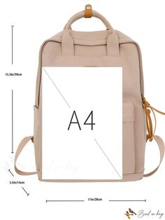 BirdinBag - Traditional Backpack with Stylish Letter Patch Decoration Acrylic Bag, Functional Backpack, Backpack Patches, Stylish Letters, Timeless Decor, Vintage Lettering, Classic Backpack, Color Khaki, Classic Looks