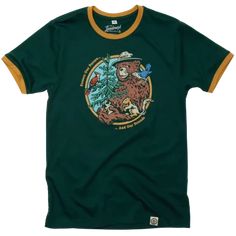 This artwork is a nice reminder from Smokey Bear that the forest is home to more than just trees. Wear this ringer tee shirt and show your appreciation for all our friends of the forest. All Smokey Bear products created by The Landmark Project are licensed through the US Forest Service, and 10% of the proceeds support wildfire prevention education.  Quick Specs:   Unisex Sizing / Standard Tee Fit  Sustainably made from 60% BCI Cotton and 40% Recycled Polyester Wildfire Prevention, Mama Fashion, Us Forest Service, Ringer Tee, Stylish Outfit, Virtual Closet