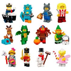 PRICES MAY VARY. Supplied in original bags, snipped to identify, then neatly resealed Includes - Nutcracker, Sugar Fairy, Green Dragon Costume, Snowman, Reindeer Costume, Wolf Costume, Ferry Captain and Knight of the Yellow Castle Christmas Elf, Turkey Costume, Cardboard Robot, Popcorn Costume Figures approx 45mm x 10mm x 15mm Supplied with all accessories and black plate stand LEGO Collectable Minifigures - full set of 12 Lego Printable Topper, Lego Super Heroes Printables, Lego Head Printable Faces, Lego Free Printables, Popcorn Costume, Cardboard Robot, Turkey Costume, Reindeer Costume, Piglet Eeyore