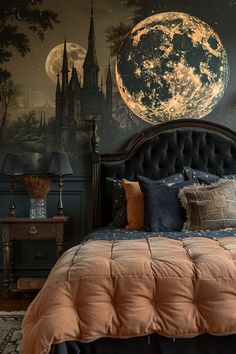 goth bedroom, whimsy home decor, bedroom ideas, dark bedroom Goth Rooms Bedrooms, Antique Gothic Bedroom, Goth Modern Bedroom, Goth Master Bedrooms Decor, Dark Fantasy Bedroom Aesthetic, Black Goth Bedroom Ideas, Goth Green Bedroom, Gothic Romance Bedroom, Gothic Bedroom Decor Ideas