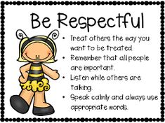 a bee themed poster with the words be respectful