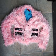 Vintage Tripp Nyc Pink Faux Fur Moto Jacket In Excellent Condition. Size Large Very Rare Pink Fitted Long Sleeve Biker Jacket, Fitted Pink Biker Jacket For Winter, Pink Spring Outerwear With Faux Fur Trim, Fitted Pink Outerwear With Faux Fur Trim, Vintage Tripp Nyc, Bad Barbie, Coats Vintage, Pink Faux Fur, Tripp Nyc