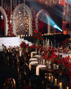 🎭“Masquerade” Wedding by @latableevents Every detail added to the magic of the evening—dark red draping fabrics, flickering candles, casting shadows on gothic arches, and lush red roses. The entire space sparkled with a mysterious allure, inviting guests into a world of timeless elegance, intrigue and love. Footage: @veejaybuenaventuraweddings Venue: @ritzcarltonabudhabi #LaTableEvents #RedWedding #UAEWedding #AbuDhabiWedding #DubaiWedding #UAEWeddingPlanner #WeddingDecoration Red Wedding Theme Romantic Reception, Red Brick Wedding Venue Decor, Dark Red Wedding Aesthetic, Red Goth Wedding, Red Carpet Wedding Theme, Black And Red Wedding Decorations, Red Wedding Decorations Elegant, Dark Red Wedding Theme, Modern Gothic Wedding