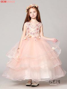 Pink Princess Dress With Floral Applique For Pageants, Pink Princess Ball Gown For First Communion, Pink Sleeveless Pageant Dress For Prom Season, Pink Floral Applique Ball Gown For Pageant, Tiered Princess Dress For Wedding, Pink Princess Pageant Dress For Debutante Ball, Pink Ball Gown With Floral Applique For Pageants, Pink Ball Gown With Floral Applique For Pageant, Pink Ball Gown With Floral Applique