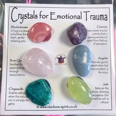 Emotional Trauma Support Crystal Set | Etsy Spiritual Journaling, Crystals Meaning, Crystal Girl, Stone Magic, Crystal Witch, Crystal Healing Chart, The Crystals, Crystal Vibes, Crystal Aesthetic