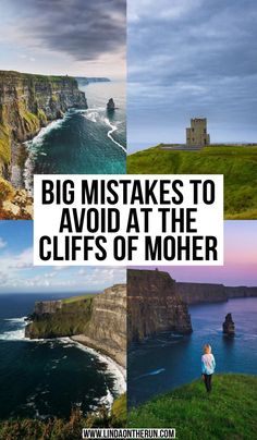 the cliffs and ocean with text overlay that reads, big mistakes to avoid at the cliffs