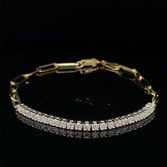 Very popular Half Paperclip Chain and Half Diamonds Tennis Bracelet - 18K Yellow Gold - 2mm Lab Grown Diamonds, 0.79ctw, 23 Stones, E-G Color, VS1-SI1 Clarity - 7 inches, Adjustable For Daily Wear or the Special Occasions. Treat yourself because you're a queen and you deserve it Let your man get it for you because you're a queen and you deserve it Thank you for visiting our page :) Shoot us a message for any inquires about the items. Luxury Diamond Link Bracelet For Anniversary, Luxury Link Diamond Bracelet For Anniversary, Anniversary Diamond Bracelet With Rectangular Links, Formal Oval Link Chain Bracelet With Diamond Accents, Classic Link Diamond Bracelet For Anniversary, Elegant Gold Link Bracelet With 17 Jewels, Formal Gold Cubic Zirconia Link Bracelet, Diamond Tennis Bracelet With Rectangular Links, Diamond Tennis Bracelet With Rectangular Links As A Gift