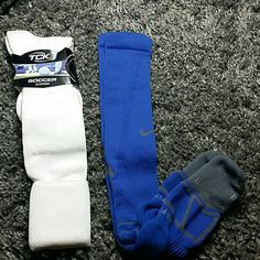 Tck Soccer Socks , And Nike Dri-Fit Socks Lot White Sports Socks For Winter, White Winter Sports Socks, Blue Stretch Sporty Socks, Sporty Stretch Blue Socks, Sporty Blue Stretch Socks, Sporty Blue Knee-high Socks, Sporty Knee-high Blue Socks, Nike Sports Socks For Winter, Nike Winter Sports Socks