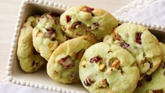 a white plate filled with cookies on top of a table