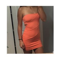 Sexy, Orange Dress With Two Triangular Slits On Each Side, Strapless And Perfect For A Night Out. Never Worn, Excellent Condition. Trendy Bandeau Mini Dress For Night Out, Strapless Flirty Bodycon Dress For Going Out, Strapless Flirty Bodycon Dress For Beach, Flirty Strapless Bodycon Dress For Going Out, Orange Stretch Mini Dress For Night Out, Summer Tube Top For Going Out, Orange Strapless Dress For Summer Nights, Trendy Orange Mini Dress For Night Out, Orange Strapless Dress For Night Out