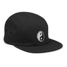 Embroidered with our Yin Yang design. All together, in balance! This camper style cap has a low profile and nylon strap clip closure. Comfortable and classic! * 100% cotton * Soft-structured * Five panel * Low profile * Metal eyelets * Nylon strap clip closure 5-panel Baseball Cap For Streetwear, Fun Black 5-panel Baseball Cap, Adjustable 5-panel Skateboarding Hat, Cotton 5-panel Baseball Cap For Streetwear, Cotton 5-panel Baseball Cap One Size, Girl Power Art, Yin Yang Designs, Welsh Flag, Five Panel Cap