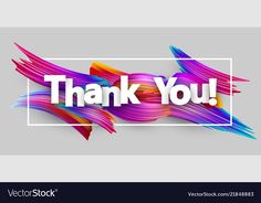 thank you sign with colorful brush strokes on grey background eps108795