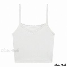 Olivia Mark - White Lace Camisole Tank Top with Butterfly Bow Detail, Short Sleeveless Blouse for Layering Butterfly Bow, Lace Camisole, Tank Top Camisole, Bow Detail, Sleeveless Blouse, White Lace, Layering, Cover Up, Slim Fit