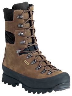 Built to handle extreme mountain terrain and climates, the Kenetrek Mountain Extreme 1000 Insulated Waterproof Hunting Boots for Men feature 10"H, 2.8mm-thick, premium full-grain leather uppers with seamless, 1-piece vamp construction for dependable abrasion and water resistance. Reinforced double and triple stitching offers lasting durability, while 7mm nylon midsoles deliver extra support with pack loads for exceptional comfort. 1000g Thinsulate Insulation keeps you comfortable and warm, even Rugged Waterproof Boots With Round Toe For Climbing, Black Waterproof Hiking Boots For Hunting, Waterproof Black Hiking Boots For Hunting, Leather Hiking Boots With Reinforced Toe For Camping, Rugged Leather Boots For Camping, Durable Leather Boots For Camping, Leather Work Boots With Reinforced Toe For Camping, Weatherproof Leather Boots For Camping, Waterproof Leather Hiking Boots For Climbing