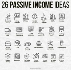 the 25 passive infome ideas are shown in black and white