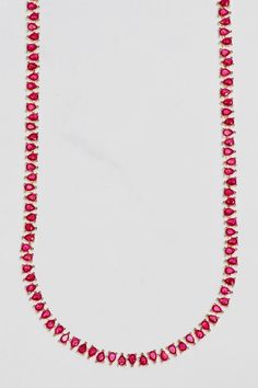 14K gold vermeil multi teardrop ruby cz necklace. Measuring 16 Inches and features a beautifully made lay flat and double locking clasp. Beautifully Made, Cz Necklace, Gold Vermeil, Lay Flat, Ruby, Gold, Beauty