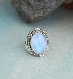 Check out our exclusive collection of Rainbow Moonstone Solid 925 Sterling Silver Ring & choose the best one for you. Get Best Quality Products with Free Shipping Above $50, Easy Payment Plans & Easy Returns Policy. Buy before they go out for stock! Large Moonstone Ring, Inner Being, Moonstone Ring Sterling Silver, Emotional Body, Blue Rainbow, Silver Work, Moonstone Jewelry, Silver Jewelry Rings, Shiny Things