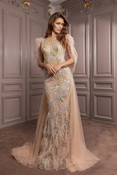 Gatti Nolli GA7077 Heena Khan Dresses, Dress Soiree, Sabrina Neckline, Embroidered Mermaid, Heena Khan, Tulle Train, Dress Name, Maxi Outfits, Feminine Elegance