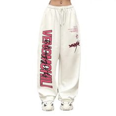 LOVEMI  cargo White / S Lovemi -  Women's Hip Hop Jazz Street Dance Casual Pants Loose Sweatpants, Casual Pants Style, Dance Pants, Tracksuit Pants, Punk Inspiration, Y2k Baby Tee, Street Dance, Pantalon Large, Type Of Pants