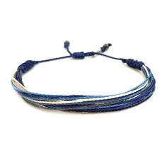 Mens Blue Bracelet | Mens Surfer Bracelet | Boyfriend Gift for Him | Man Bracelet Blue Adjustable Bracelets For Everyday Wear, Blue Bohemian Friendship Bracelets For Everyday, Casual Navy Bracelet As A Gift, Casual Navy Bracelets For Gifts, Blue Adjustable Braided Bracelets For Beach, Adjustable Blue Braided Bracelets For Beach, Navy Adjustable Casual Bracelets, Blue Adjustable Braided Bracelet For Beach, Casual Blue Bracelet With Adjustable Length