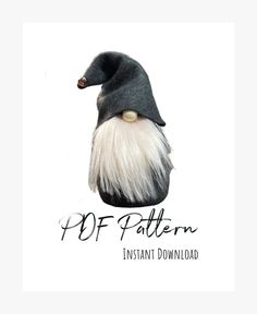 an image of a gnome's hat with the words p d f pattern on it