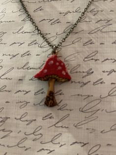 Adorable little wooden mushroom pendant necklace.  19 inch bronze chain with whimsical little toggle clasp Whimsical Brown Jewelry Gift, Whimsical Brown Jewelry For Gifts, Whimsical Brown Jewelry For Gift, Whimsical Mushroom Design Necklace For Gift, Whimsical Mushroom Print Jewelry Gift, Toggle Clasp, Labour Day, Necklace Etsy, Stuffed Mushrooms