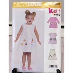 a child's dress and top sewing pattern from new look