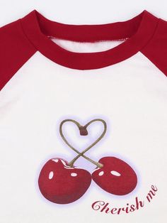 ⚡Buy 2024 Cherry Print Raglan Short Sleeve Tee Red L under $14.00 in Tops&Tees at AnotherChill.com Online. Style: Casual/Street/Vintage/Sweet. Fabric Content: Cotton. Fit Type: Loose fit. Neckline: Crew Neck. Sleeve Length: Short Sleeve. : Embrace summer vibes with this Cherry Print Raglan Tee. Its playful cherry print adds a fun touch to any outfit. The raglan shoulders create a flattering silhouette, perfect for any body type. Made from soft cotton, this tee offers all-day comfort. With its lo 2000s Outfits, Cherry Dress, Cherry Print, Raglan Tee, Red Shirt, Long Sleeve Mini, Long Sleeve Mini Dress, Printed Tees, Aesthetic Fashion