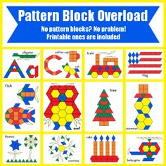 the pattern block overload for children to learn how to make their own shapes and numbers