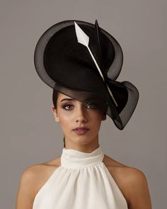 Black Woman Ascot Races Hat, Kentucky Derby Hat With Veil, Large Fascinator Black, Black Dress Hat for Special Occasion, Black Wedding Hat - Etsy Black Curved Brim Hat For Royal Ascot, Black Hat With Curved Brim For Royal Ascot, Black Brimmed Hats For Royal Ascot, Formal Black Costume Hats With Curved Brim, Black Formal Costume Hat With Curved Brim, Black Wide Brim Hat For Royal Ascot, Black Fitted Fascinator For Evening, Fitted Black Fascinator For Evening, Elegant Black Fascinator For Evening