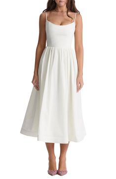 HOUSE OF CB Lolita Corset Cotton Blend Fit & Flare Dress | Nordstrom Casual Chique Stijl, Midi Sundress, Timeless Dress, Elegant Dresses For Women, Linnet, Cotton Midi Dress, Midi Dress Sleeveless, Elegant Dress, Nordstrom Dresses