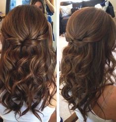 Wedding Hairstyles Medium Hair Simple Wedding Hairstyles For Thin Hair Wedding Hairstyles Brown Hair Curled Prom Hair, Wedding Hairstyles Medium Length, Ball Hairstyles, Simple Wedding Hairstyles, Wedding Hair Ideas, Hairstyles For Medium Length Hair Easy, Updos For Medium Length Hair, Wedding Hairstyles Half Up Half Down, Homecoming Hair