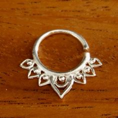 Silver Septum For Pierced Nose  Nose jewelry  Septum by RONIBIZA, $20.00 Small Septum Piercing, Pierced Nose, Ring Indian, Piercing Septum, Piercing Nose, Indian Nose Ring, Septum Jewelry, Wild Beauty, Fake Piercing