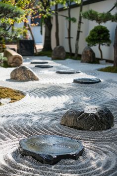 Zen Garden Layout, Backyard Zen Garden Ideas, Japanese Garden Backyard, Zen Garden Ideas, Small Japanese Garden, Garden Layout Ideas, Living Room Loft, Japanese Gardens